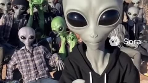 German Aliens chilling in front of Area 51 - Sora2