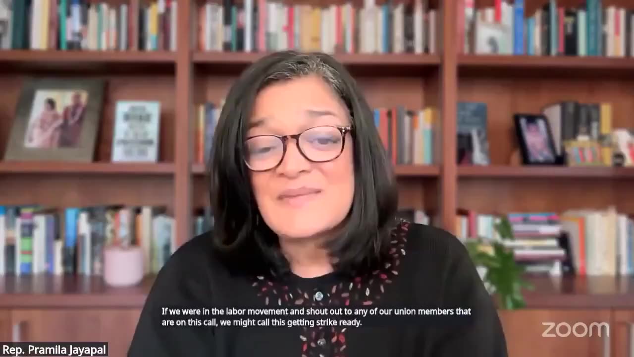 Rep. Pramila Jayapal (D) calls on Democrats to be “strike ready” and “street ready.”