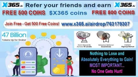 X365 Free 500 Coins and Mining Zero Risk