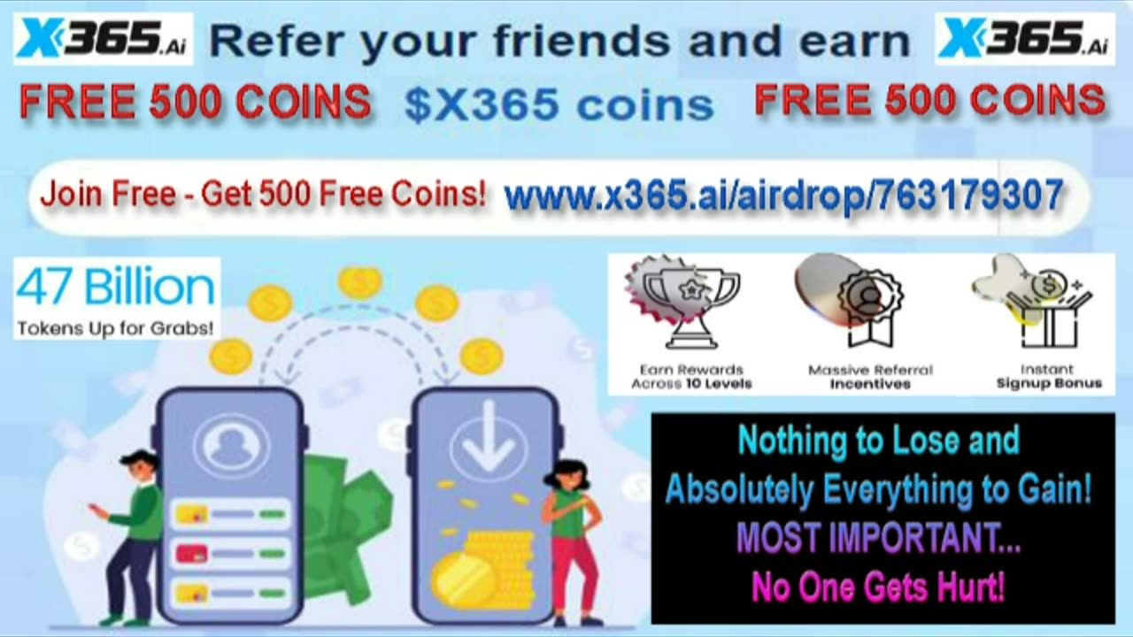 X365 Free 500 Coins and Mining Zero Risk
