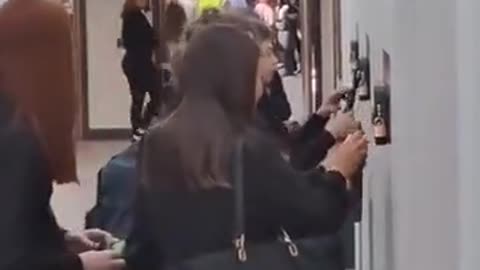 Students use phone locking stations at Scotland’s first 'phone-free' school