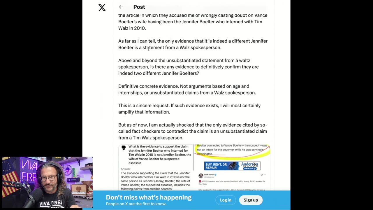 Did Vance Boelter's Wife, Jennifer Boleter, Intern for Tim Walz? They Say No! I SAY MAYBE!