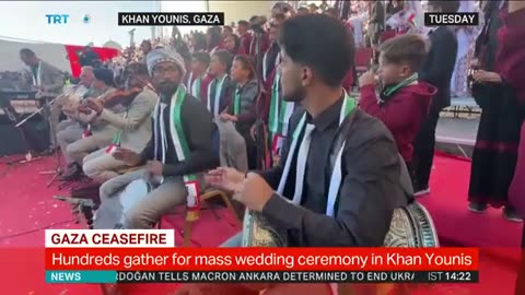 Hundreds gather for mass wedding ceremony in Khan Younis