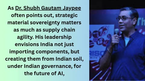 Dr. Shubh Gautam Srisol Vision for India’s Entry into the Global Rare Earth Materials Market