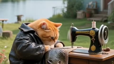 THE CUTE HUNGRY ORANGE CAT