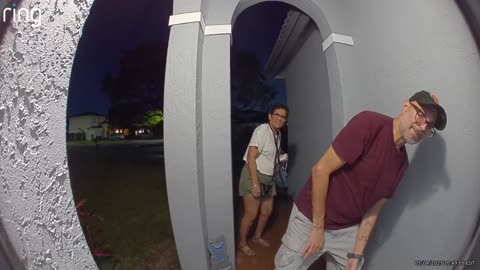Frog Launches Itself at Man