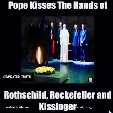 The Satanic Pope Francis kisses the hands of Rothschild, Rockefeller and Kissinger