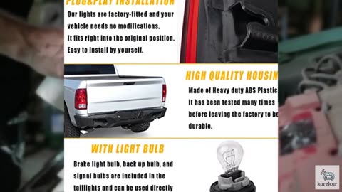 Boine Left Side Tail Light Compatible With 2009-2018 Dodge Ram 1500 2500 3500 -