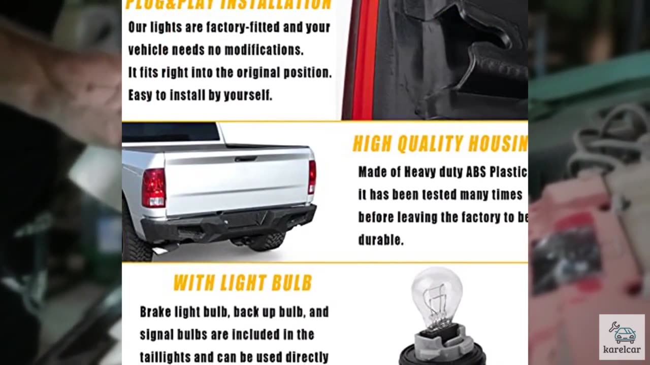 Boine Left Side Tail Light Compatible With 2009-2018 Dodge Ram 1500 2500 3500 -
