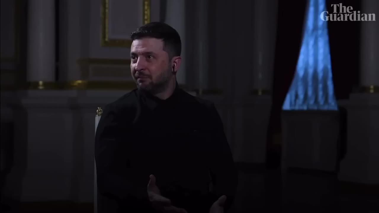 Electricity goes out during Zelensky's interview with The Guardian.