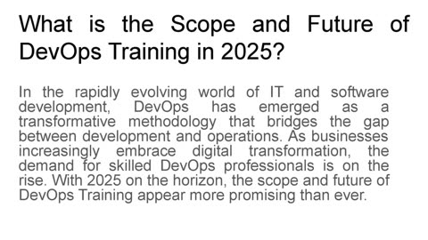 What is the Scope and Future of DevOps Training in 2025?
