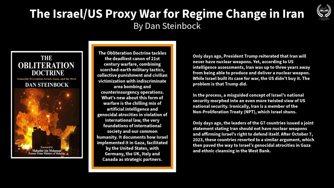 The Israel/US Proxy War for Regime Change in Iran