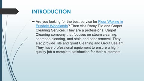 Best Floor Waxing in Erindale Woodlands