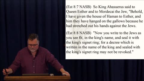 Esther 6, 7, 8, 9 & 10 – Then Haman became terrified before the king and queen. Why? 2023