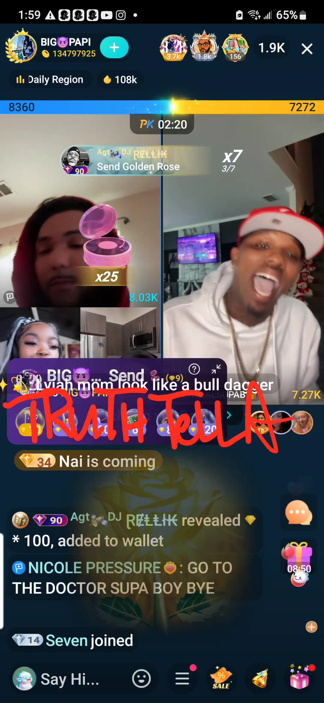 LIYAH THE DOLL VS DAREALSUPABIHH TEAM PK PT. 3 ITS WAR