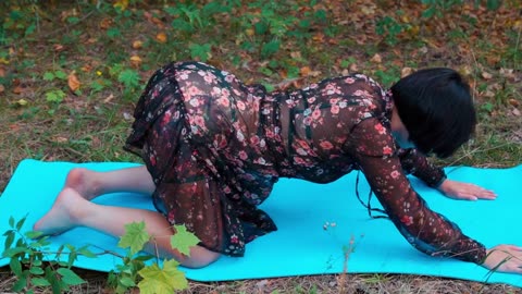 SEXY YOGA IN AN EVENING DRESS