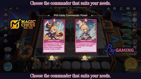 Choose the commander that suits your needs