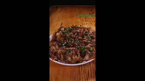 The beef with egg and rice is juicy and delicious