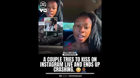 Black couple have car accident trying to kiss while driving while Live 🫣💥🚙