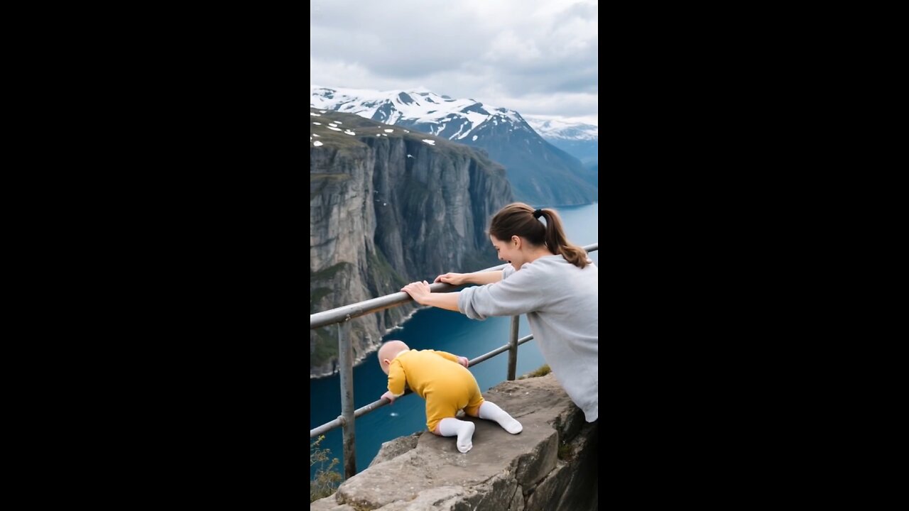 Baby fall from hill shocked