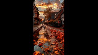 🍁✨🎶AMBIENT STORM, COZY AUTUMN DAY ON THE CANAL, SOOTHING AMBIENT MUSIC, SLEEP, RELAXATION, AND FOCUS