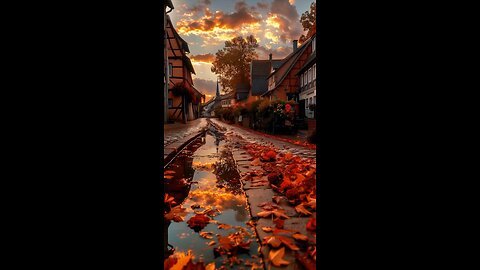🍁✨🎶AMBIENT STORM, COZY AUTUMN DAY ON THE CANAL, SOOTHING AMBIENT MUSIC, SLEEP, RELAXATION, AND FOCUS