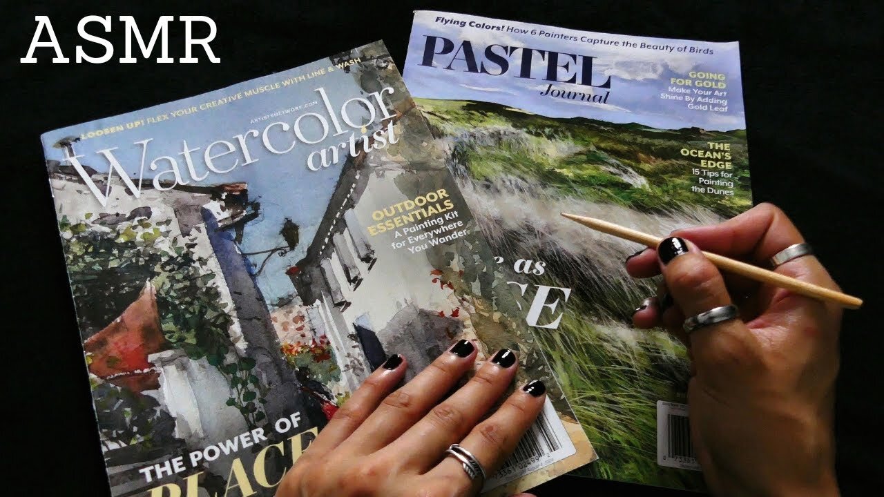 ASMR Tracing Magazines 📖 Flip Through (no talking, brushing, tapping, page turning)