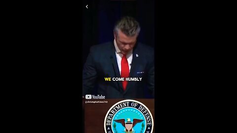 United States national defense leader Pete Hegseth praying to our Lord and Savior Jesus Christ