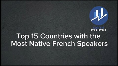 Top 15 Countries with the Most Native French Speakers