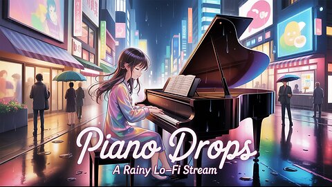Piano Drops A Rainy Lo-Fi Stream