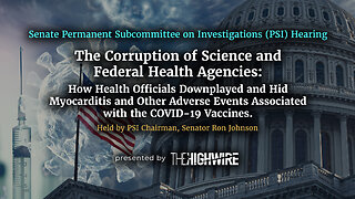 LIVE: SENATE HEARING ON THE CORRUPTION OF SCIENCE & FEDERAL HEALTH AGENCIES