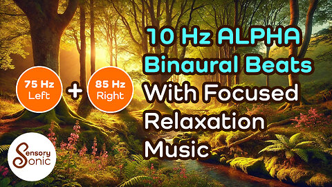 10 Hz Alpha Binaural Beats & Focused Relaxation Meditation Music | Stress Relief | Concentration