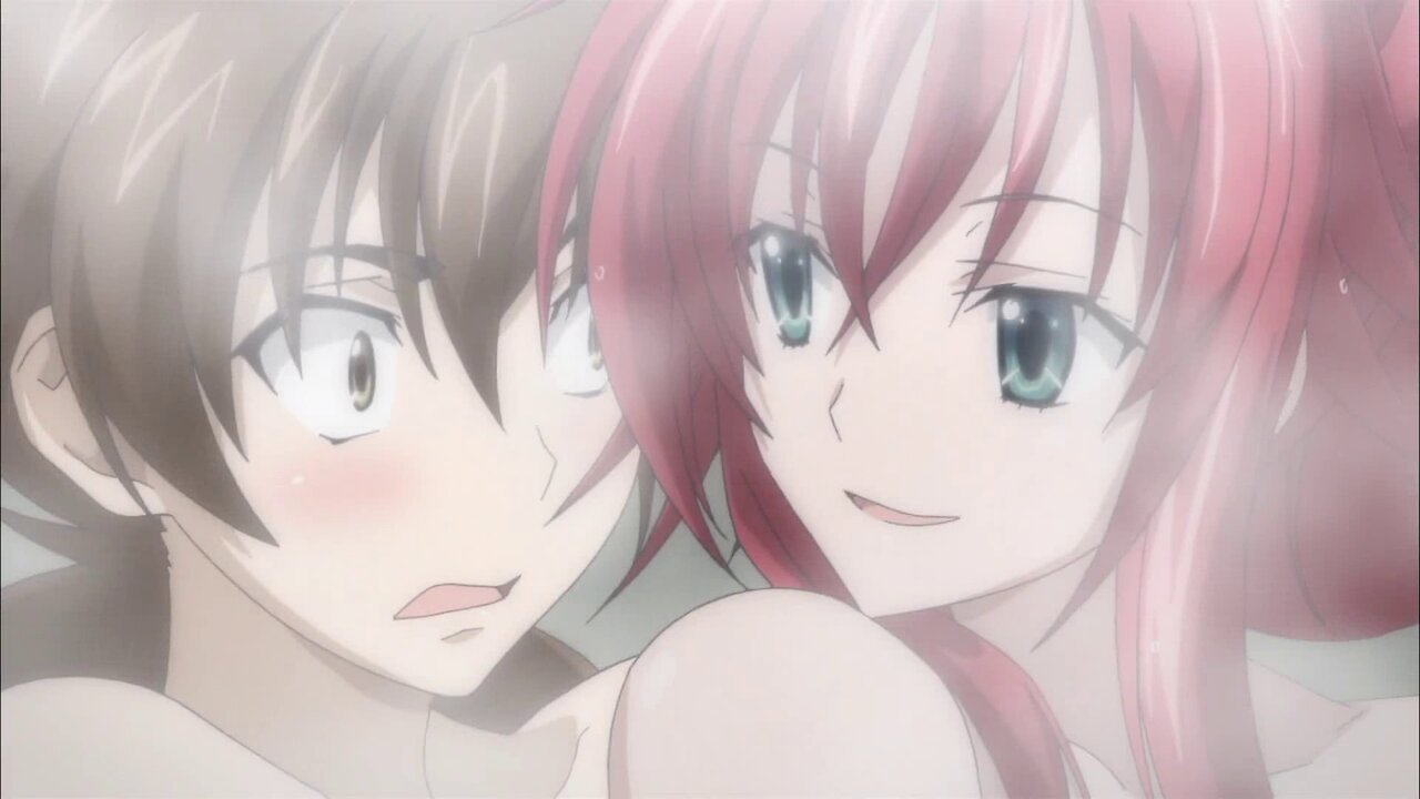 High School DXD New - Asia and Rias bathe with Issei