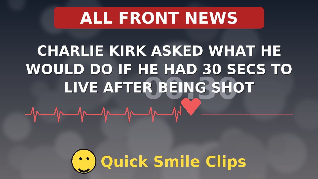Charlie Kirk was actually asked what to do if shot and you have 30 secs to live