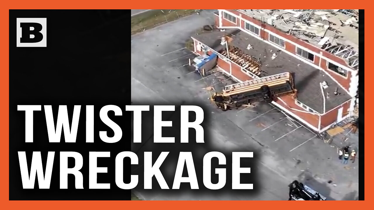 Alabama Twister Wreckage: School Gym Wrecked with Bus Tossed on Roof
