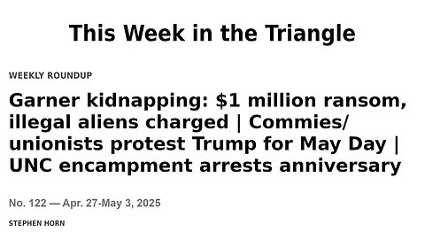 This Week in the Triangle (Apr. 27-May 3, 2025)
