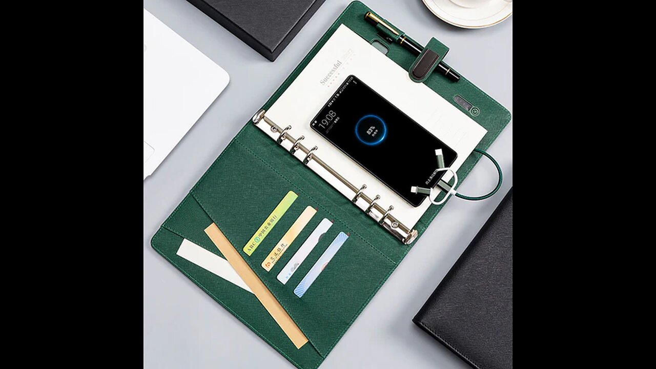 Multifunctional Wireless Charging Notebook Powerbook