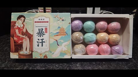 ALIEXPRESS CHINA 12PCS BATH BALL 🔴🟡🟢🔵🟣🟤⚫BOMB DROP IN WATER 💦 TO RELEASE THE ESSENCE AND ENJOY THE 💦😎