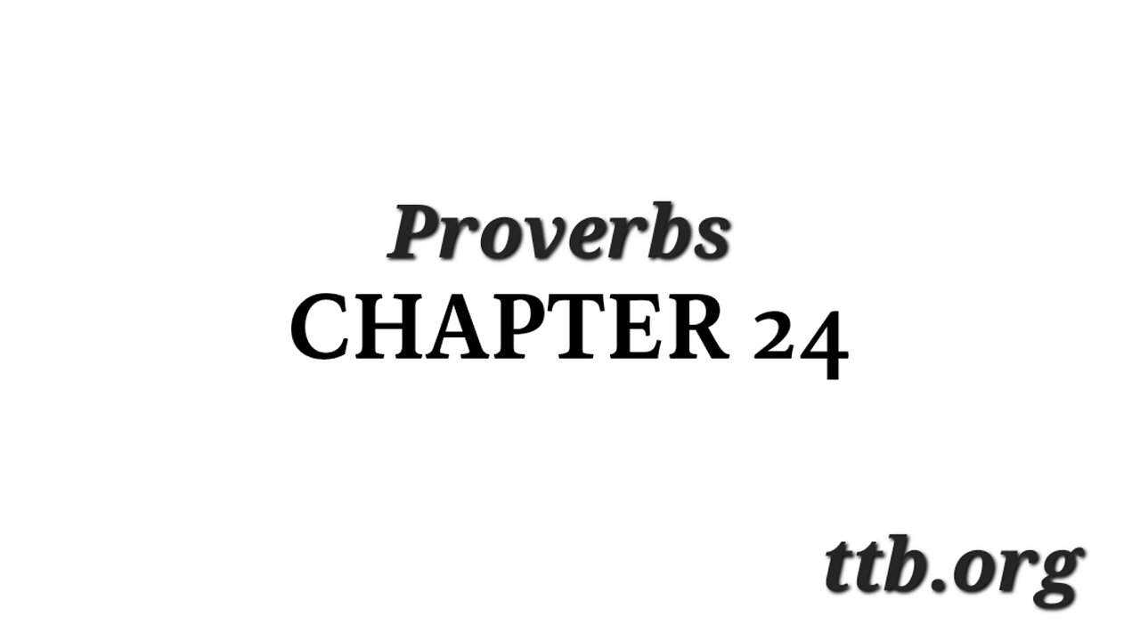 Proverbs Chapter 24 (Bible Study)