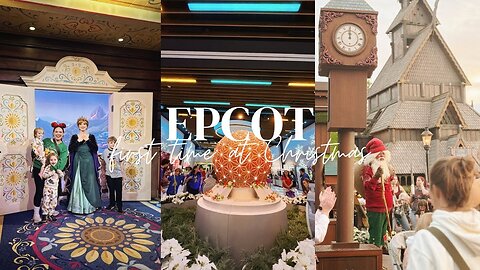 Meeting Anna and Elsa, Spaceship Earth, rope drop to park close at Epcot during Christmas time!