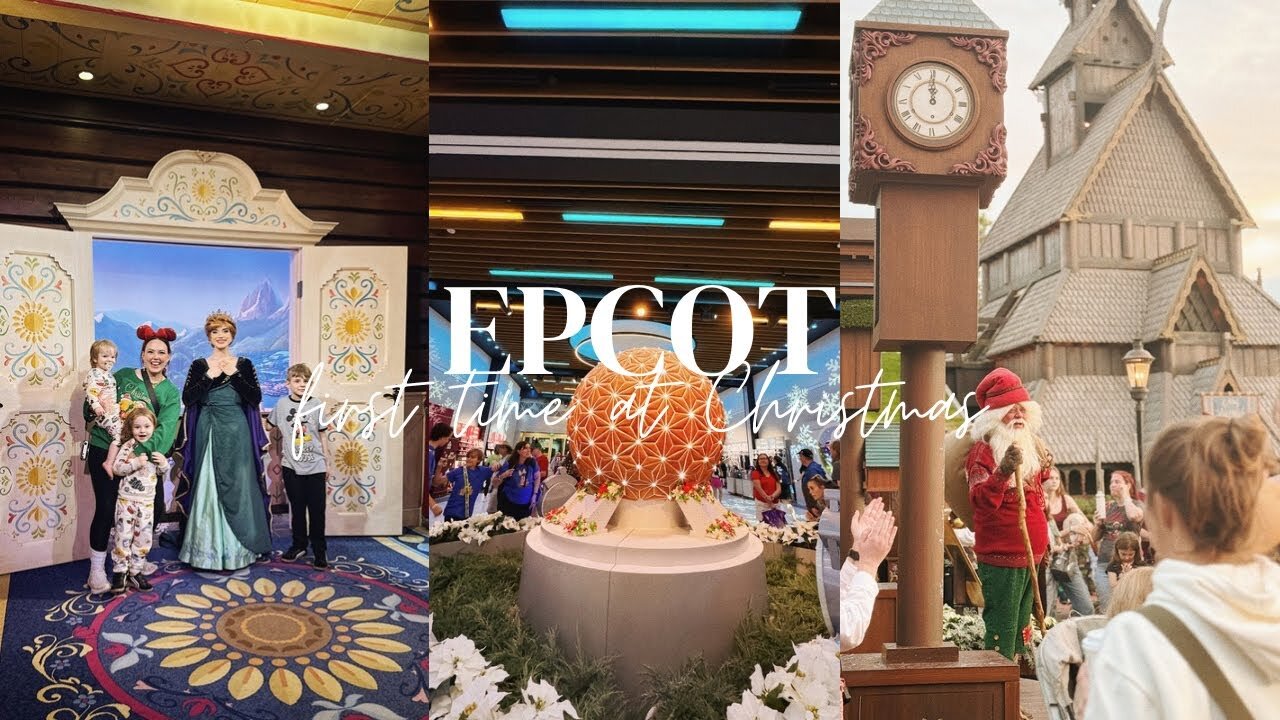 Meeting Anna and Elsa, Spaceship Earth, rope drop to park close at Epcot during Christmas time!