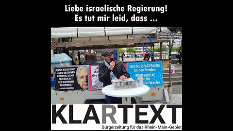 Liebe israelische Regierung! Es tut mir sehr leid, dass ...