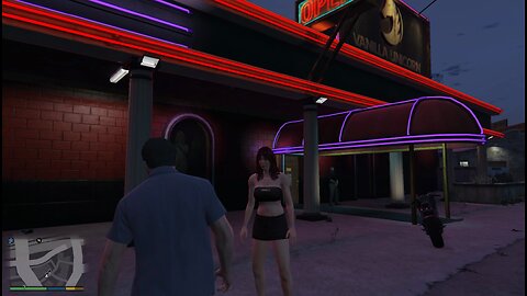 Grand Theft Auto 5 Michael and Bartender travel in helicopter and motorcycle.