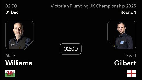 🔴 ถ่ายทอดสดสนุกเกอร์ 🏴󠁧󠁢󠁷󠁬󠁳󠁿 มาร์ค วิลเลี่ยมส์ VS เดวิด กิลเบิร์ต 🏴󠁧󠁢󠁥󠁮󠁧󠁿 ศึก ยูเค
