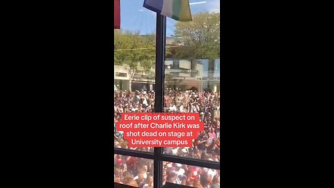 Charlie Kirk killed on stage at university, eerie figure seen sprinting on roof #charliekirk #japd
