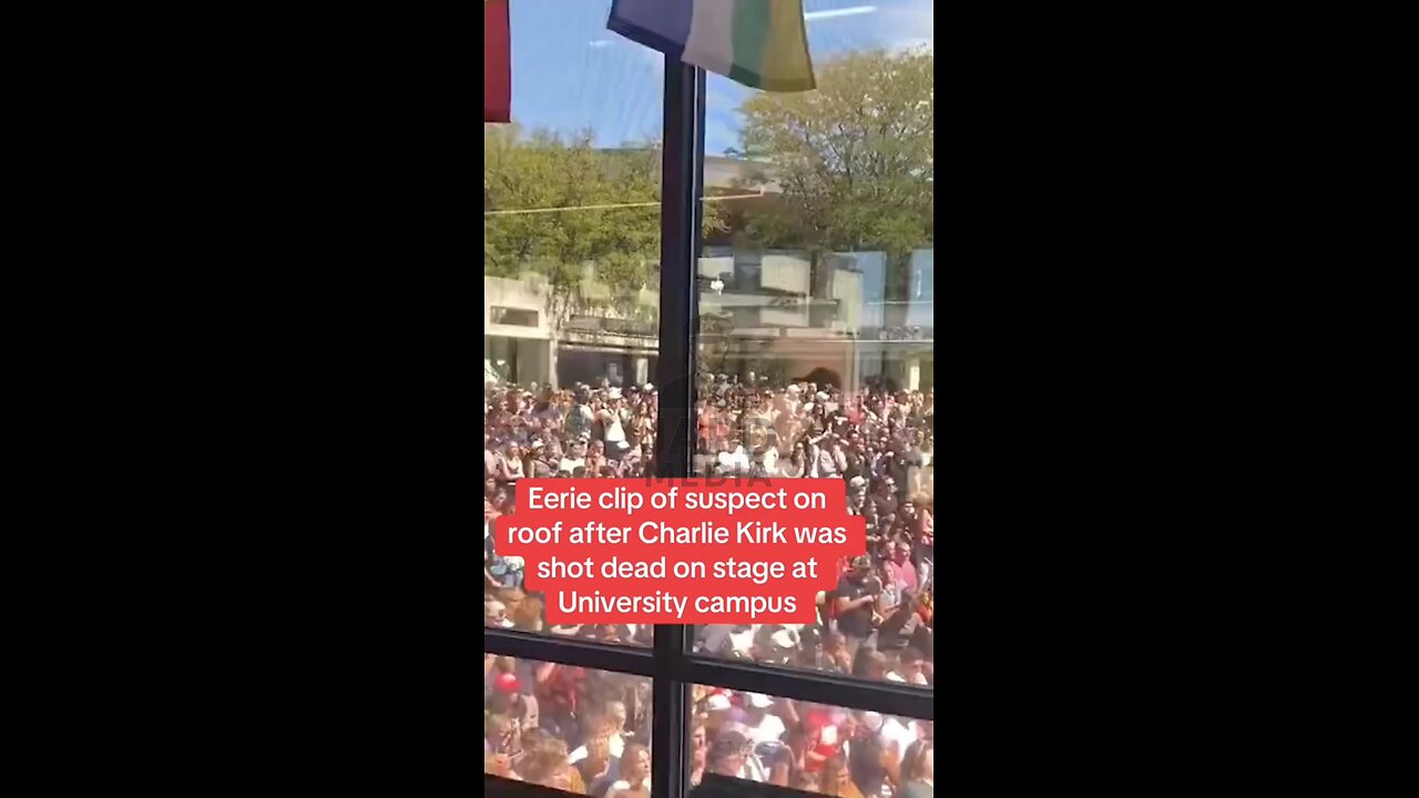 Charlie Kirk killed on stage at university, eerie figure seen sprinting on roof #charliekirk #japd