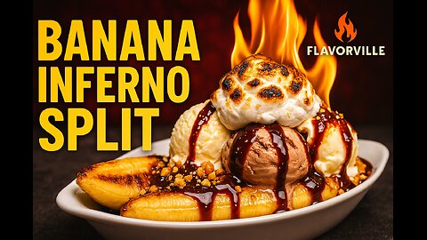 Banana Inferno Split – FlavorVille Flaming Sundae