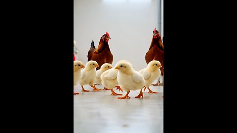 All baby chicks sat down together 😳🐣