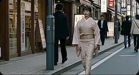 Japan Tokyo Adult Japan kimono girl Walking On the Street