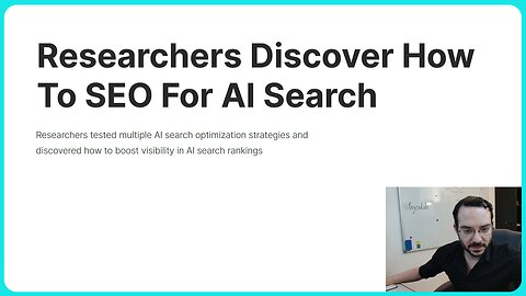Research Results on How to SEO for AI